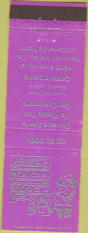 Matchbook Cover - Jamie's Mexican Food Fountain Valley CA