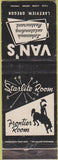 Matchbook Cover - Van's Restaurant Lakeview OR WEAR