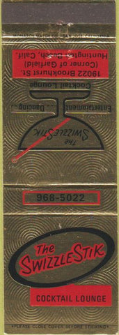 Matchbook Cover - Swizzle Stick Cocktail Lounge Huntington Beach CA