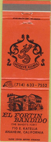 Matchbook Cover - El Fortin Bandido Anaheim CA