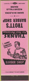 Matchbook Cover - Trott's Barber Shop Kezar Falls ME