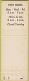 Matchbook Cover - Trott's Barber Shop Kezar Falls ME