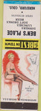 Matchbook Cover - Ben's Place Hereford CO pinup WEAR Pine Bluffs WY