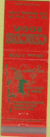 Matchbook Cover - Circus Room Los Angeles CA