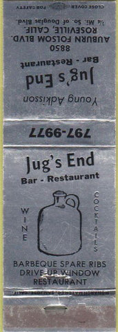 Matchbook Cover - Jug's End Roseville CA