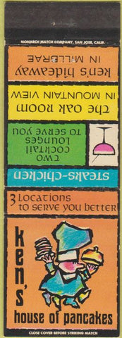 Matchbook Cover - Ken's House of Pancakes Millbrae CA