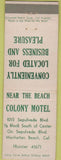 Matchbook Cover - Colony Motel Manhattan Beach CA
