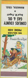 Matchbook Cover - Conejos Gas Oil Manassa CO hillbilly
