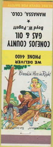 Matchbook Cover - Conejos Gas Oil Manassa CO hillbilly