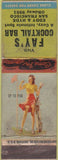 Matchbook Cover - Fay's Cocktail Bar San Francisco CA pinup girlie POOR