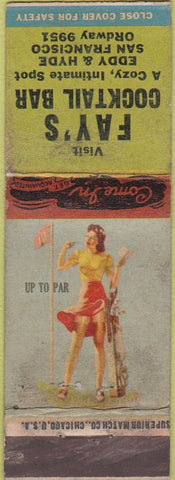 Matchbook Cover - Fay's Cocktail Bar San Francisco CA pinup girlie POOR