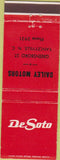 Matchbook Cover - DeSoto cars Dailey Motors Yanceyville NC