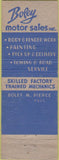 Matchbook Cover - Boley Cars DeSoto Plymouth Salem MA WORN