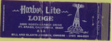 Matchbook Cover - Harbor Lite Lodge Fort Bragg CA blue WEAR