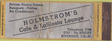 Matchbook Cover - Holstrom's Cafe Riverside CA WORN CREASES