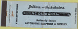 Matchbook Cover - HS Osiek Co St Charles MO blue auto parts