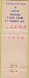 Matchbook Cover - HS Osiek Co St Charles MO blue auto parts