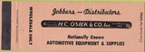 Matchbook Cover - HS Osiek Co St Charles MO peach auto parts
