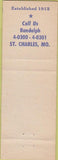 Matchbook Cover - HS Osiek Co St Charles MO peach auto parts