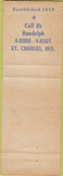 Matchbook Cover - HS Osiek Co St Charles MO orange auto parts