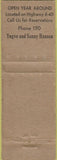 Matchbook Cover - Hanson's Idaho Springs CO WORN