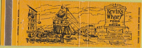 Matchbook Cover - Kevin's Wharf Restaurant Boston MA