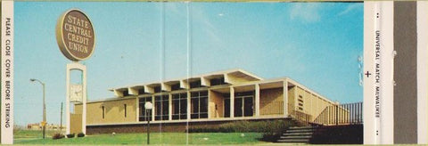 Matchbook Cover - State Central Credit Union Milwaukee WI