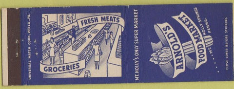 Matchbook Cover - Arnold's Food Market Holly Springs PA