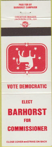 Matchbook Cover - Barhorst for Comissioner Democrat Jackson Heights OH?