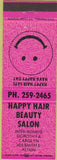 Matchbook Cover - Happy Hair Beauty Salon Alton IL