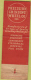 Matchbook Cover - Precision Grinding Wheel 1950 Philadelphia PA WEAR