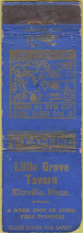 Matchbook Cover - Little Grove Tavern Kitzville MN WORN