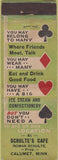 Matchbook Cover - Schulte's Cafe Calumet MN WORN