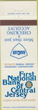 Matchbook Cover - First National Bank of New Jersey CREASE