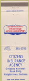 Matchbook Cover - Citizens Insurance Knightstown IN
