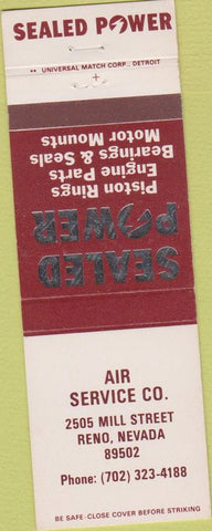 Matchbook Cover - Sealed Power Piston Rings Reno NV