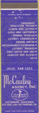 Matchbook Cover - McCauley Insurance Kittanning PA