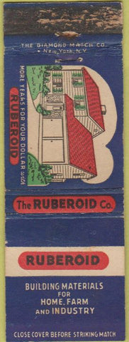 Matchbook Cover - Ruberoid Building Materials WORN