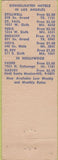 Matchbook Cover - Consolidated Hotels Los Angeles CA