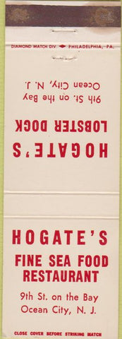 Matchbook Cover - Hogate's Ocean City NJ Sea Food