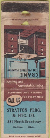 Matchbook Cover - Stratton Pluming Salem OH WORN