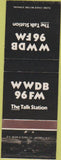 Matchbook Cover - WWDB 96 FM Radio WORN