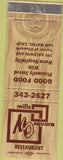 Matchbook Cover - Mills Square Restaurant San Mateo CA