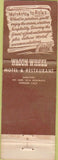 Matchbook Cover - Wagon Wheel Motel Restaurant Oxnard CA WEAR