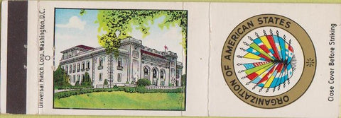 Matchbook Cover - Organization of American States Washington DC