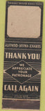 Matchbook Cover - Match Corp Thank You Call Again Black BLANK WEAR