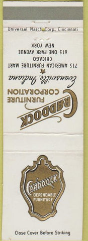 Matchbook Cover - Craddock Furniture Corp Evansville IN