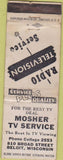 Matchbook Cover - Mosher TV Service Beloit WI WORN