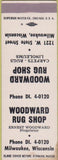 Matchbook Cover - Woodward Rug Shop Milwaukee WI STAINED