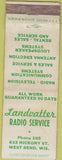 Matchbook Cover - Landvatter Radio TV Service West Bend WI WEAR